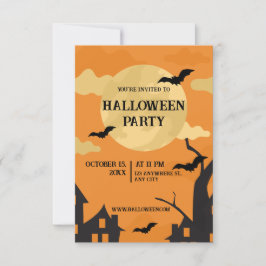 Halloween Poster Orange Inbjudningar