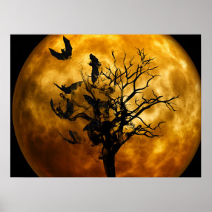 Halloween Poster-Scary-Fladdermöss Poster