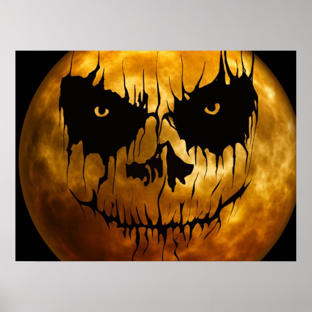 Halloween Poster-Scary Måne Ansikte Poster (Framsidan)