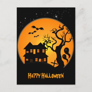 Halloween Postkort Spökhus Vykort