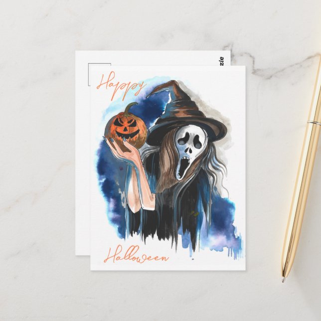 Halloween Postkort Vykort (Fram/Back In Situ)