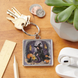 Halloween, Potion-fest på det spökiga huset  Fyrkantig Silverfärgad Nyckelring