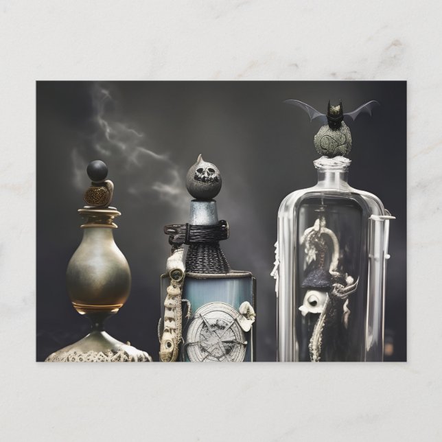 Halloween Potion Flaskor Vykort (Framsida)