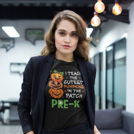 Halloween Pre K Teacher Cute Pumpkins T Shirt