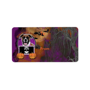 Halloween - precis en spöklika Lil - boxare - Adressetikett