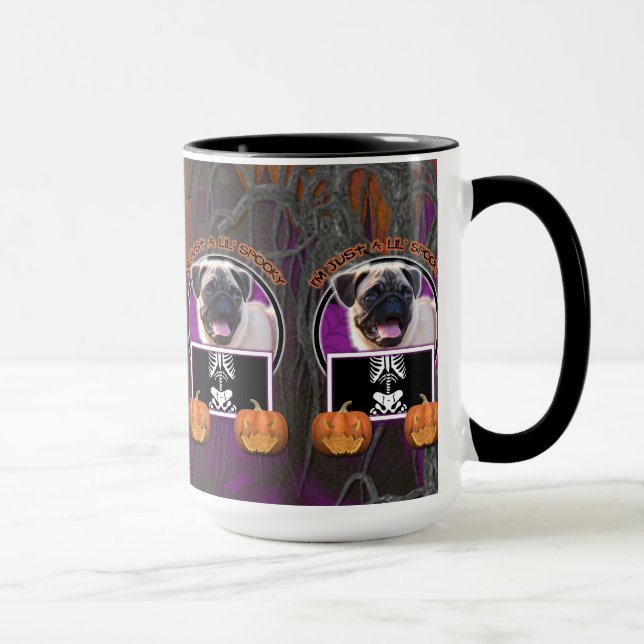 Halloween - precis en spöklika Lil - mops Mugg (Höger)