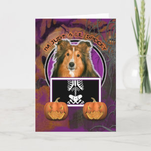 Halloween - precis en spöklika Lil - Sheltie Kort