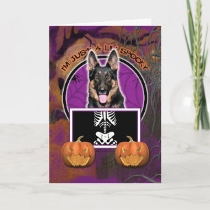 Halloween - precis en spöklika Lil - tysk herde Kort