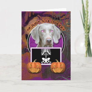Halloween - precis en spöklika Lil - Weimaraner Kort