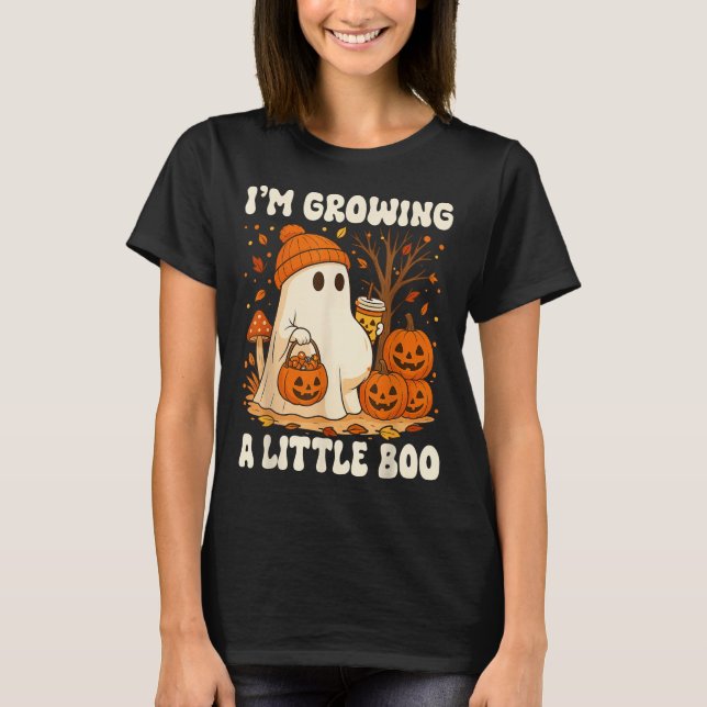 Halloween Pregnancy Announcement I'm Growing A Lit T Shirt (Framsida)