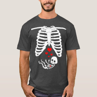 Halloween Pregnancy Cute Baby Skeleton Costume T Shirt