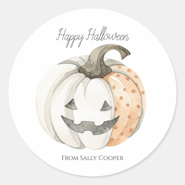 Halloween-present Runt Klistermärke (Framsida)