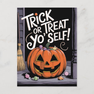 Halloween-present till dig själv Rolig pumpa Hallo Vykort