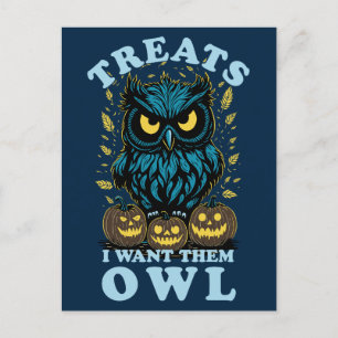 Halloween-presentar Jag Vill Ha Dem Ugglor Hallo Vykort