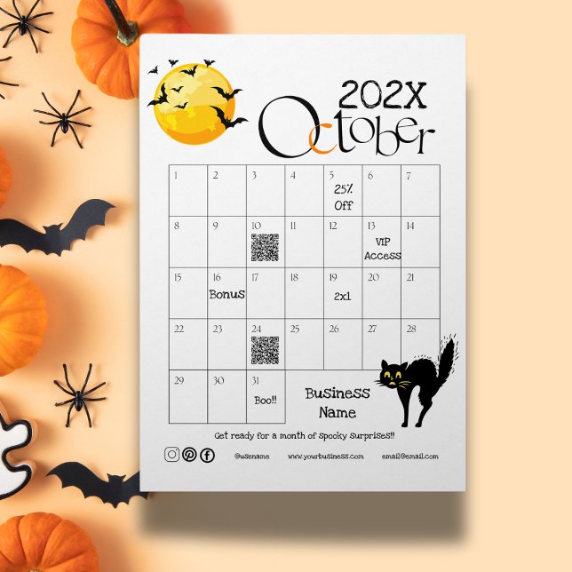 Halloween-presentationsgaffel för hämtning av anno (Halloween Countdown Advent Calendar Promotion Gift  Qr code link url web page business logo social)