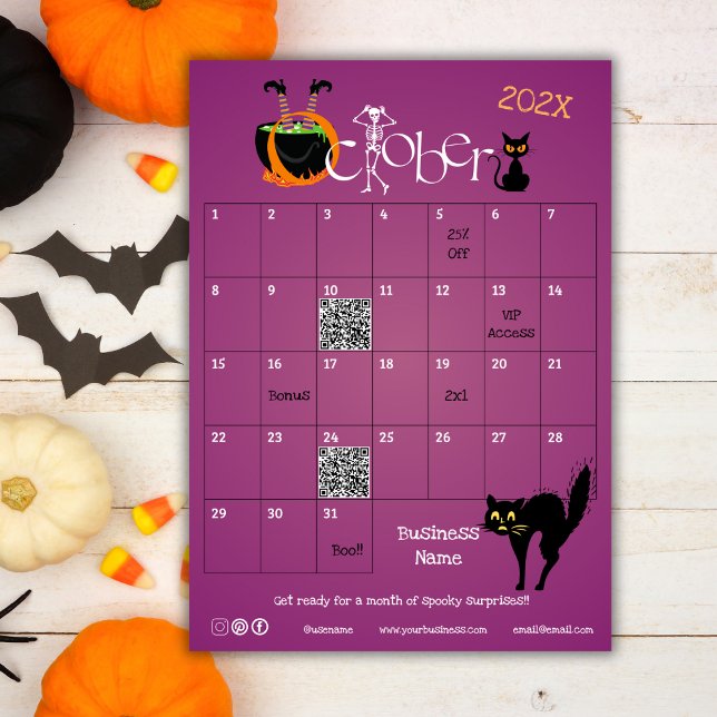 Halloween-presentationsgaffel för hämtning av anno inbjudningar (Halloween Countdown Advent Calendar Promotion Gift Invitation)
