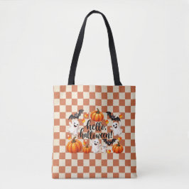 Halloween-presentduk med spöken och pumpor tygkasse