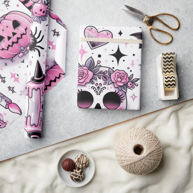 Halloween-presentfigursättning, papper, häxa presentpapper (Hantverk)