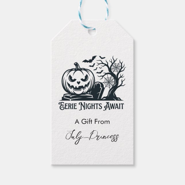 Halloween-presentkort, personliga presentkort presentetikett (Framsidan)