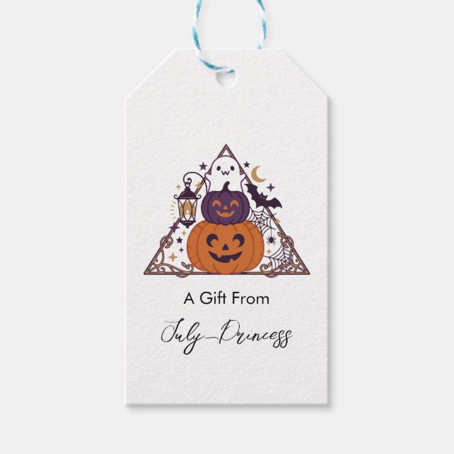 Halloween-presentkort, personliga presentkort presentetikett (Framsidan)