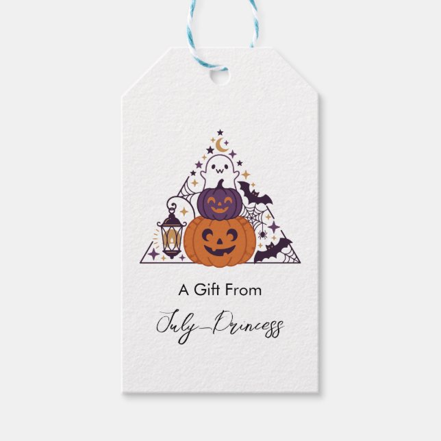 Halloween-presentkort, personliga presentkort presentetikett (Framsidan)