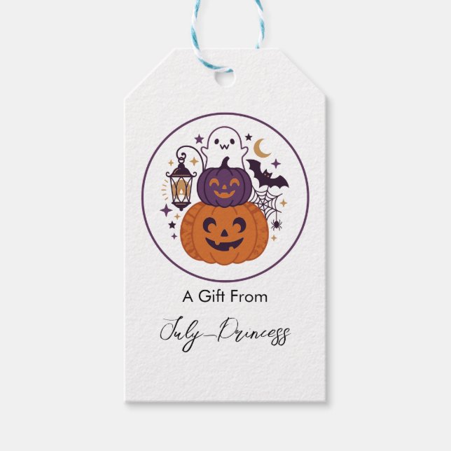 Halloween-presentkort, personliga presentkort presentetikett (Framsidan)