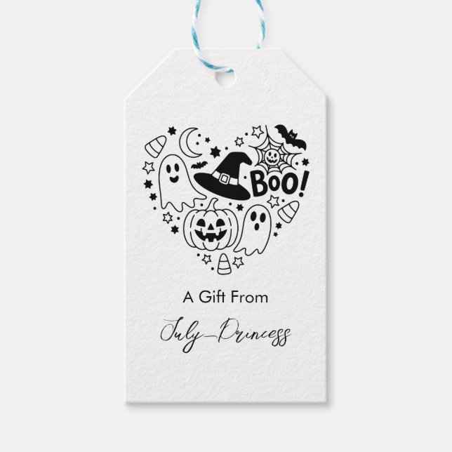 Halloween-presentkort, personliga presentkort presentetikett (Framsidan)