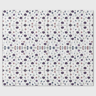 Halloween presentpapper, lila pumpamtryck,  presentpapper