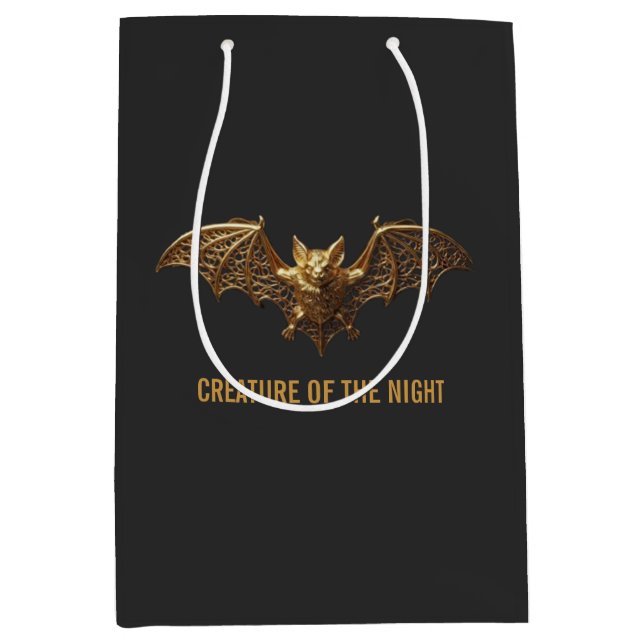 Halloween presentpåse Medium Gothic Golden Fladder (Framsidan)