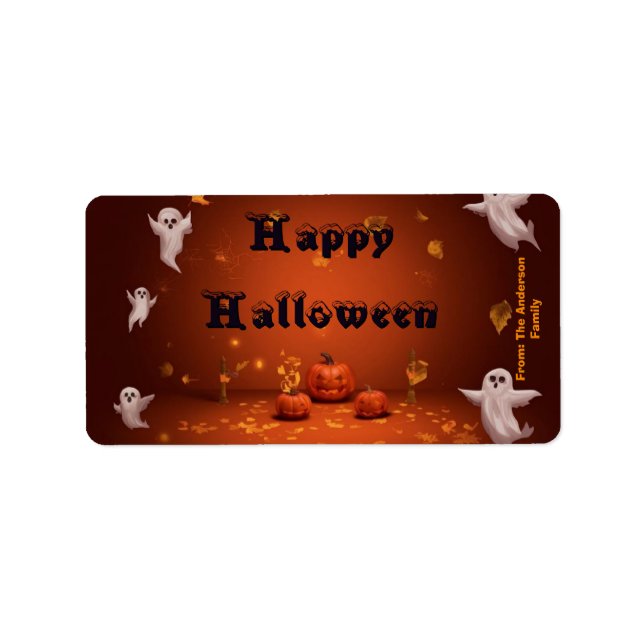 Halloween Presentpåseetikett Adressetikett (Framsidan)