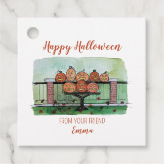 Halloween-presentpåseetikett, Jack-o-lantern-gåva- Gåvor Etiketter