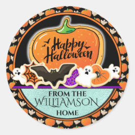 Halloween presentpåsesticker runt klistermärke