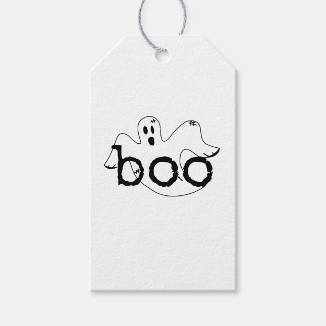 Halloween-presenttagg, Spöke, Boo Presentetikett (Framsidan)