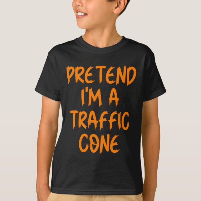 Halloween Pretend I'm A Traffic Cone Costume Lazy  T Shirt (Framsida)