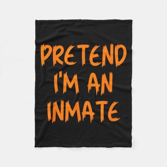 Halloween Pretend I'm An Inmate Costume Lazy Kids  Fleecefilt (Framsidan)