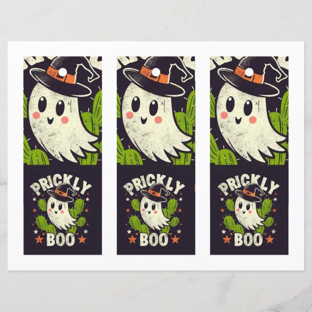 Halloween Prickly boo cactus bokmärken (Framsida)