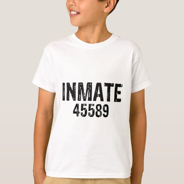 Halloween Prisoner Jail Inmate Costume T Shirt (Framsida)