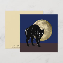 Halloween prowling Black Cat på en hel månkväll Kort