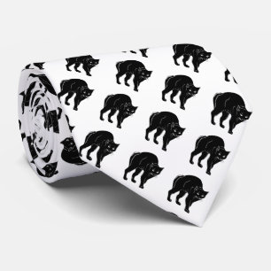 Halloween Prowling Black Cat Silhouette Teckning Slips