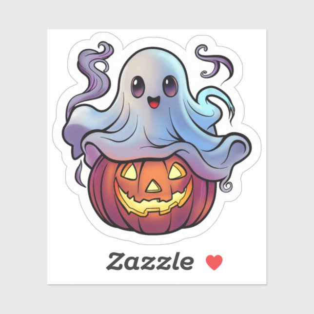 Halloween Psychokompisar Cute Ghost Tecknad Klistermärken (Ark)