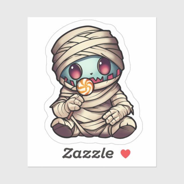 Halloween Psychokompisar Cute Mummy Tecknad Klistermärken (Ark)