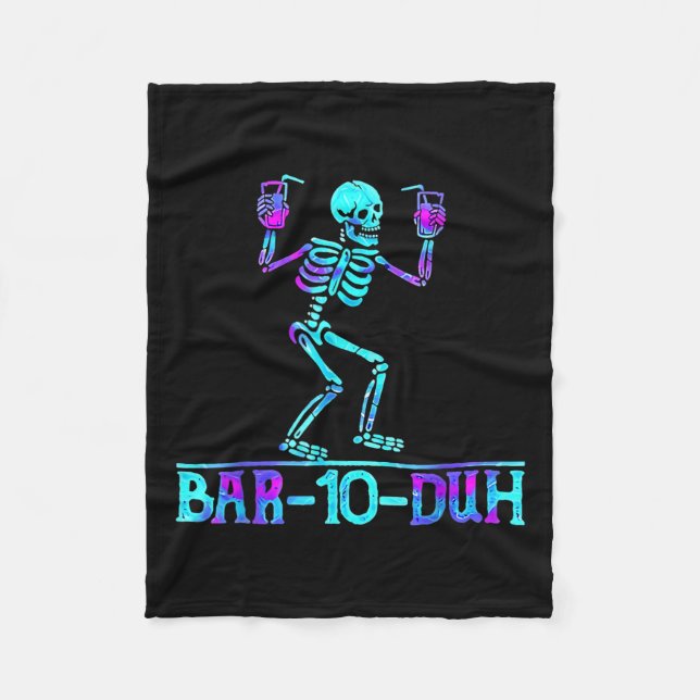 Halloween Pub 10 Duh Skeleton Drinking Costume Fleecefilt (Framsidan)