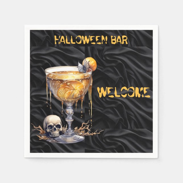 Halloween Pub Välkommen Pappersservett (Framsidan)