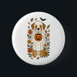 Halloween Pudel med blommor Knapp<br><div class="desc">Halloween Pudel med blommor</div>