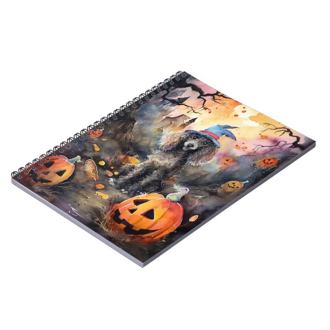 Halloween Pudel med påssjuka Anteckningsbok (Vänstra Sidan)