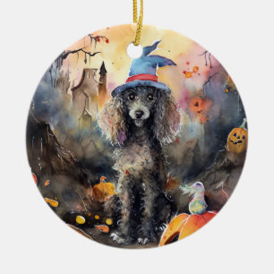 Halloween Pudel med påssjuka Julgransprydnad Keramik