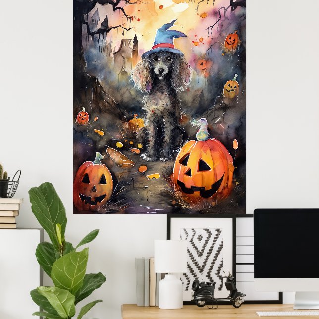 Halloween Pudel med påssjuka Poster (Hemmakontoret)