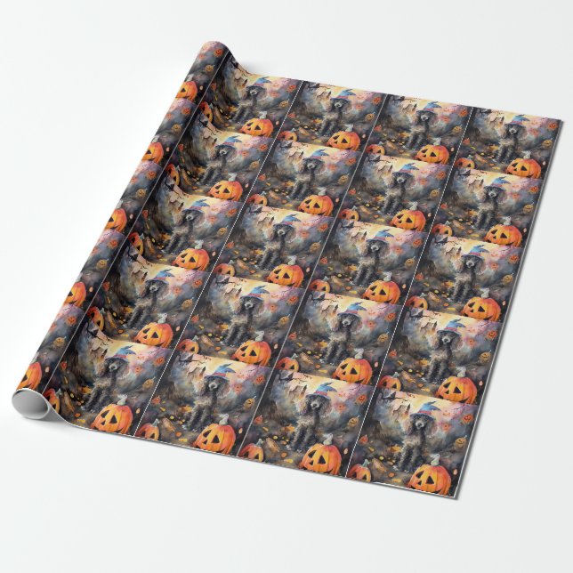 Halloween Pudel med påssjuka Presentpapper (Utrullad)