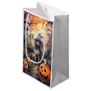 Halloween Pudel Med Pumpa Skräckinjagande