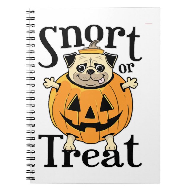 Halloween Pug Anteckningsbok (Framsidan)